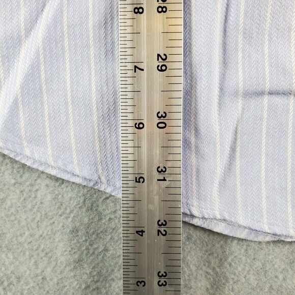 Neiman Marcus Shirt Mens Sz 17 34/35 Blue Striped 100% Cotton Dress Button Up - Picture 6 of 9